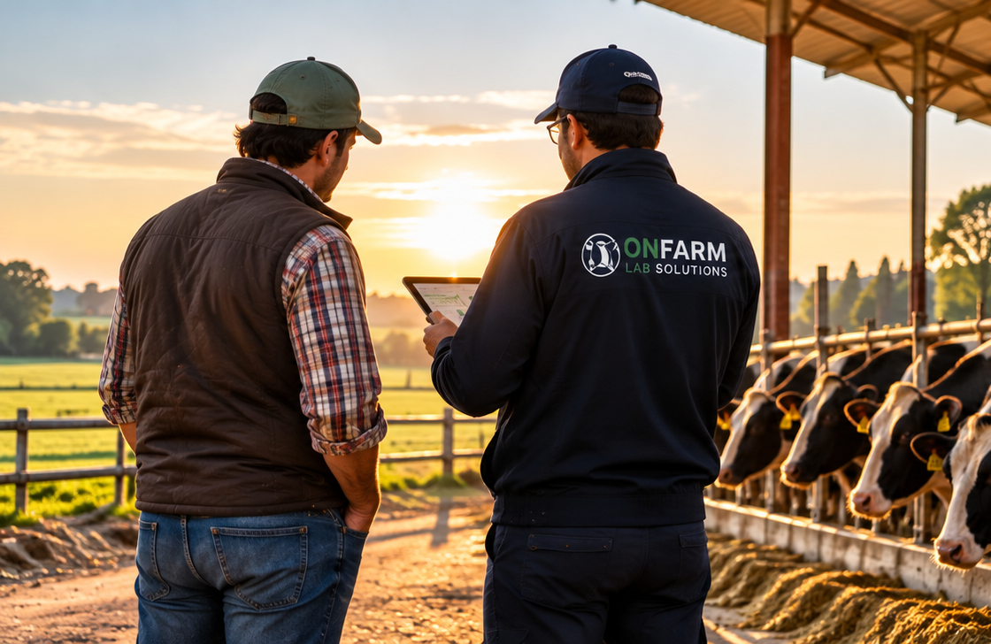 The OnFarm Lab team supporting dairy farms and partners
