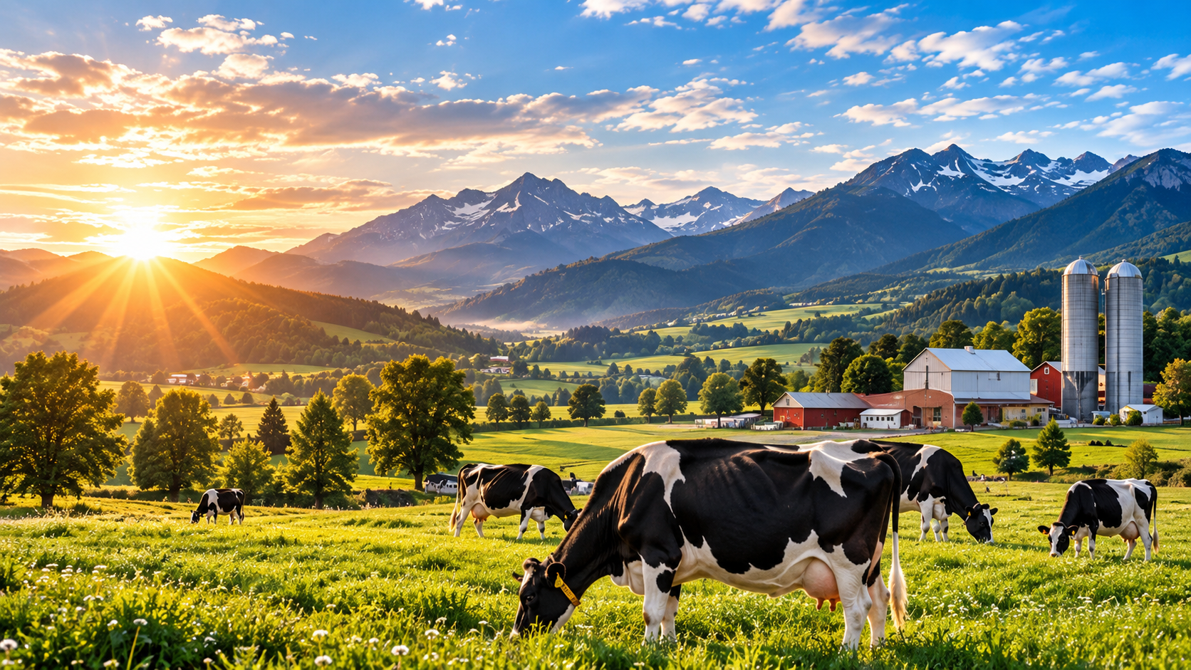 Dairy cows on a farm, representing practical herd-level mastitis management
